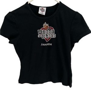 Vintage House of Blues Anaheim Rhinestones Baby Tee